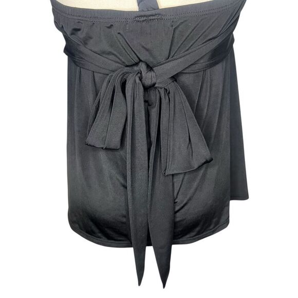 Vintage Grass Collection Women’s Medium Babydoll Halter Top Back Tie Black Y2K - Picture 6 of 7